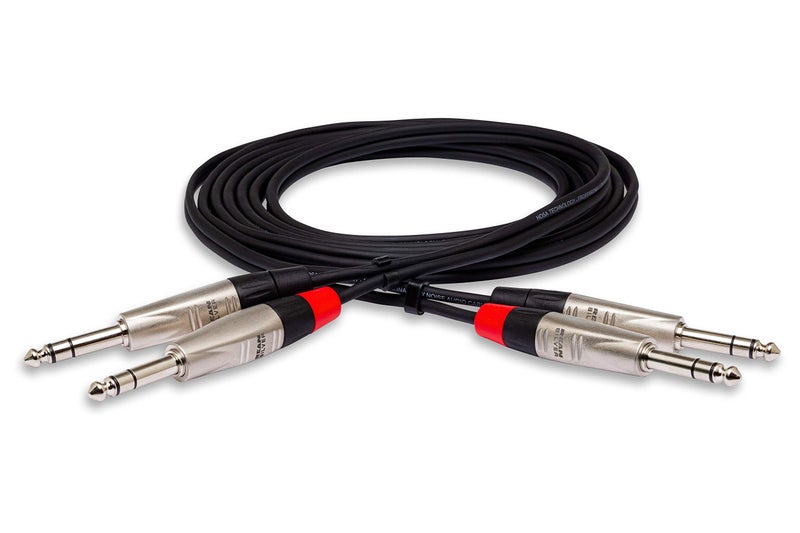 Hosa HSS-005X2 Pro Stereo Interconnect, Dual REAN 1/4 Inch TRS to Same, 5 Feet